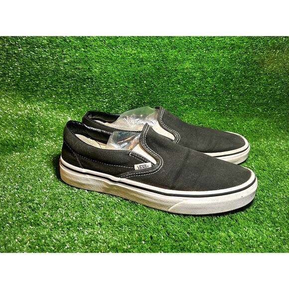 Men Vans Slip On Black Size 7 Pre Owned - Picture 1 of 5